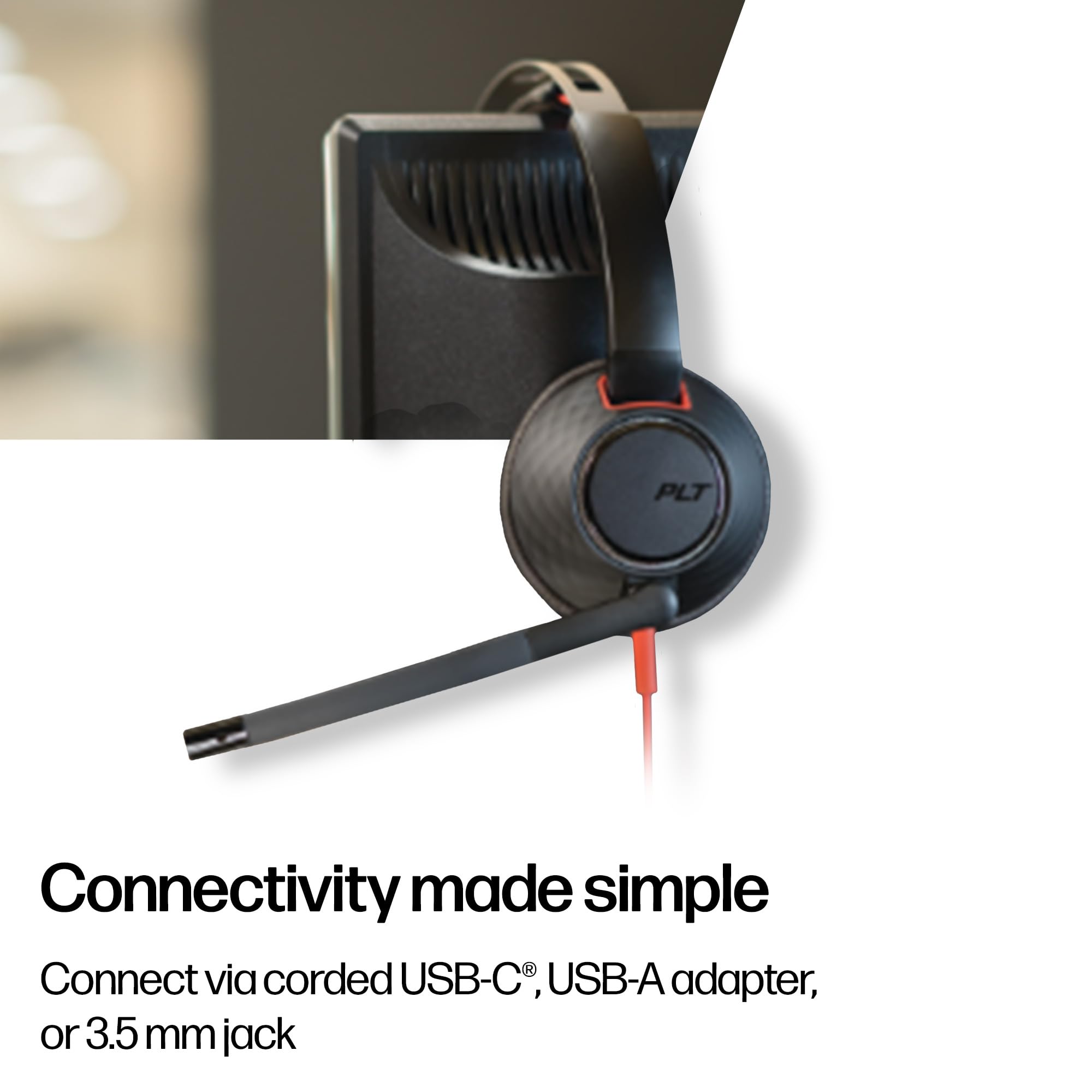 Poly Blackwire 5220 有線ヘッドセット USB-C & 3.5mm接続